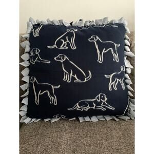 24"x24" Dog Themed Fleece Pillow with Fringe